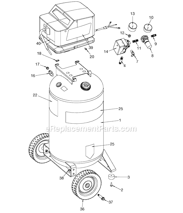 Page A Diagram and Parts List for 919-16644 Type 0 Black and Decker Compressor